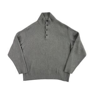 1-27 ERMENEGILDO ZENGA Men's Sweater Henley Gray 100% Cashmere XXL/56